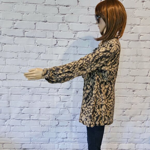 T TAHARI - Silk/cotton blend ruffle blouse - Picture 7 of 11